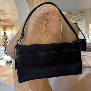 Vintage Coach Black Nylon Mini Shoulder Clutch Bag Removable Strap EUC Evening